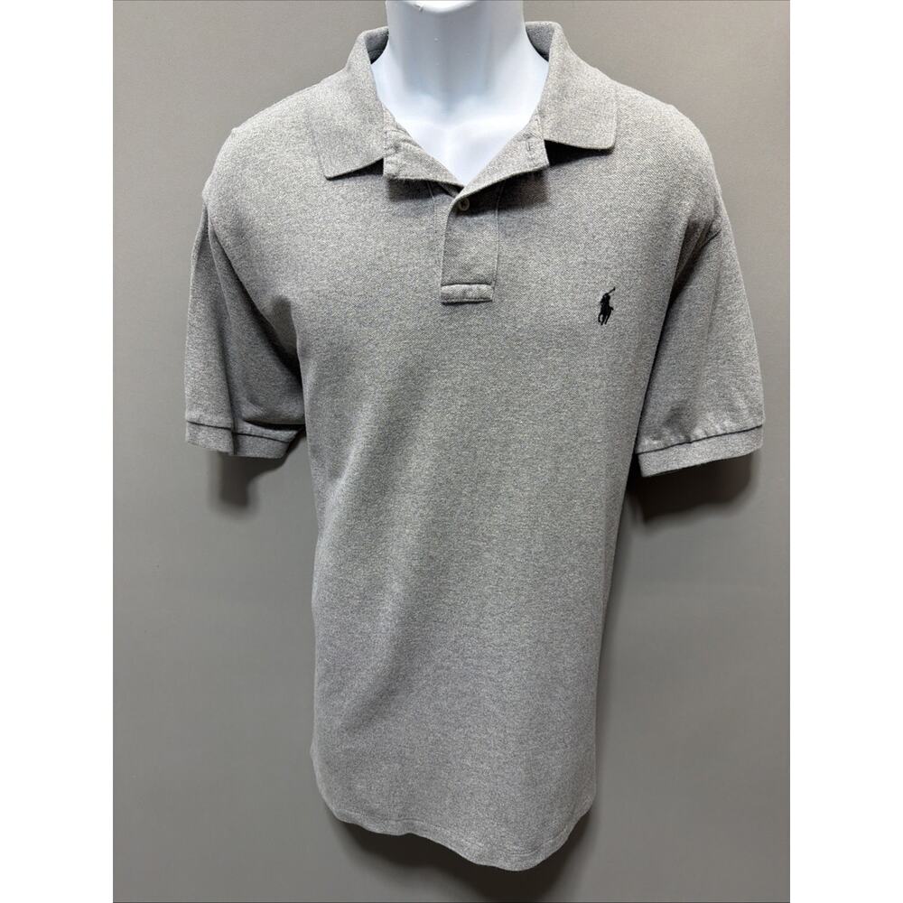 Polo Ralph Lauren Shirt Men XL Gray Short Sleeve Big Preppy Rugby Long Golf